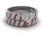 Couple Ring Bridal Set His and Hers Women 10k White Gold Filled Heart Garnet CZ Men Tungsten Carbide Band 10k Wedding Ring Band Set Couple Ring Bridal Set His and Hers Women 10k White Gold Filled Heart Garnet CZ Men Tungsten Carbide Band 10k Wedding Ring Band Set