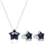 SIMPLOVE S925 Sterling Silver Star Stud Earrings Necklace For Women, 14K Platinum Plated Star Earrings for Women Hypoallergenic Earrings Minimalist for Sensitive Ears