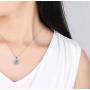 Aria Belle 18K White Gold Plated Round Cubic Zirconia Halo Pendant Necklaces for Women