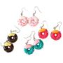 Cute Food Imitate Hamburger Banana Donut Ice Cream Dangle Stud Earrings Resin for Women Girls Jewelry
