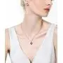 MABELLA Heart Simulated Red Ruby Pendant Necklace Stud Earrings Sterling Silver Jewelry Set for Women