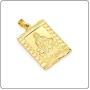 Fusamk Fashion Plated 18K Gold Buddha Dog Tag Pendant Guan Yin Necklace,22'' Box Chain