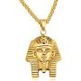 Fusamk Punk Rock Titanium Steel Pharaoh Pendant Necklace,22'' Link Chain