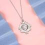 S925 Sterling Silver Flaming Sacred Heart Necklace Catholic Faith Charm Pendant Love of God Thorn Jewelry Easter Gifts