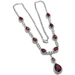 Hermosa Sterling Silver Inlay Garnet Fashion Jewelry Set Ideal Female