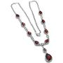Hermosa Sterling Silver Inlay Garnet Fashion Jewelry Set Ideal Female