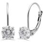 Jewelili 10kt Gold Drop Earrings set with 6mm Round Cut Swarovski Zirconia (2 cttw)