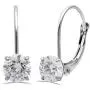 Jewelili 10kt Gold Drop Earrings set with 6mm Round Cut Swarovski Zirconia (2 cttw) Jewelili 10kt Gold Drop Earrings set with 6mm Round Cut Swarovski Zirconia (2 cttw)