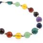 925 Sterling Silver Seven (7) Chakra Natural Healing Gemstone Beads 6 mm Bracelet 7.5 Inches