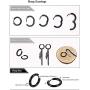 Men Feather Hoop Earrings Tassel Dangle Chain Punk Ear Studs Stainless Steel Silver Piercing Jewelry