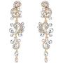 BriLove Womens Bohemian Boho Wedding Bridal Crystal Floral Vine Chandelier Hollow Clip-On Dangle Earrings