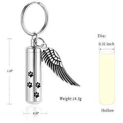 mingkejw Cremation Jewelry Paw Print Urn Keychain for Human Ashes Cat Dog Memorial Kepsake Jewelry for Women Men