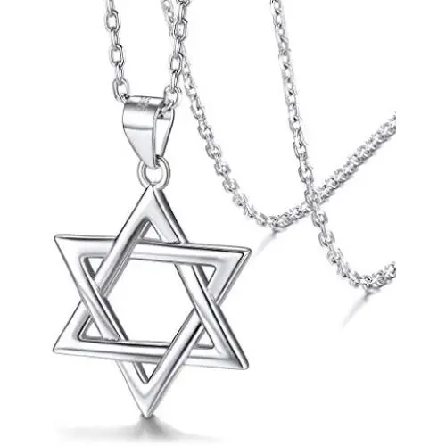 Silvora Sterling Silver Star of David Pendant Necklace with 22 in Rolo Chain Megan Cross Jewelry for Women Silvora Sterling Silver Star of David Pendant Necklace with 22 in Rolo Chain Megan Cross Jewelry for Women