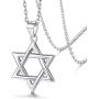 Silvora Sterling Silver Star of David Pendant Necklace with 22 in Rolo Chain Megan Cross Jewelry for Women