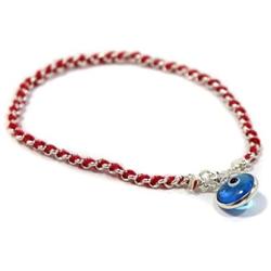 Protection Evil Eye Bracelet - Lucky Blue Evil Eye Charm - 7 Inch Womens Sterling Silver Jewelry - Best Kabbalah Red String Bracelets for Women