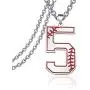 FAADBUK Baseball Initial Necklace Baseball Lucky Number Jewelry Baseball Jersey 0-9 Inspiration Pendant Necklace for Boy Men Girl Women