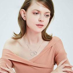 S925 Sterling Silver Two Interlocking Infinity Circles Pendant Necklace,Rolo Chain,18+2 inches