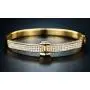 Bazel Gold Plated or White Gold Plated Crystal Belt Bangle (Gold) Bazel Gold Plated or White Gold Plated Crystal Belt Bangle (Gold)