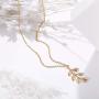 Aluinn Leaf Necklace Gold Dainty Olive Pendant Necklace Simple Necklace Chain Jewelry for Women and Teen Girls