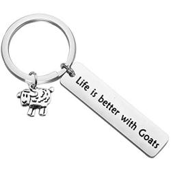 PENQI Goat Jewelry Goat Themed Gift Life is Better with Goats Key Ring Funny Gift Farm Gift Farm Animal Lover Jewelry Goat Lover Gift