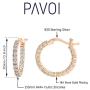 PAVOI 14K Gold Plated 925 Sterling Silver Post Cubic Zirconia Hoop Earrings