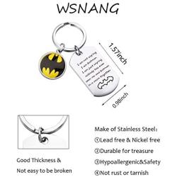 WSNANG Batman Movie Inspired Gifts DC Superhero Gifts Dark Knight Batman Keychain Batman Fans Fandom Jewelry