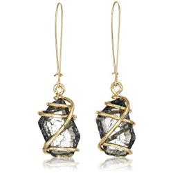 Robert Lee Morris Soho Caged Diamond Stone Drop Earrings, Black