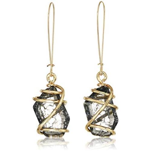 Robert Lee Morris Soho Caged Diamond Stone Drop Earrings, Black