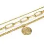 ACC PLANET Layered Choker Necklace,18K Gold Plated Coin Pendant Necklace Multilayer Disc Necklace Chunky Paperclip Link Chain Adjustable Layering Choker Necklaces for Women Jewelry Mothers Gifts