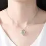 Uloveido Two Tones Gold Crown Heart Pendant Necklace Round CZ Valentines Jewelry for Women Y1112
