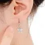 Diamond Cut Small Hoop Earrings With CZ Butterfly Charm Dangle Drop Earrings for Women Teen Girls Cartilage Sensitive Ear S925 Sterling Silver Cute Tiny Animal Hypoallergenic Piercing Jewelry Gifts