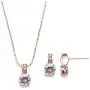 Mariell Rose Gold Round-Cut Cubic Zirconia Necklace Earrings Set for Brides, Bridesmaids & Everyday Wear Mariell Rose Gold Round-Cut Cubic Zirconia Necklace Earrings Set for Brides, Bridesmaids & Everyday Wear