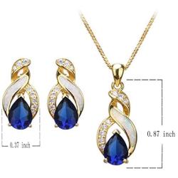 SLVIEKAE Gifts for Mom & Gifts for Women Austrian Crystal Necklaces Pendants Earrings Opal Jewelry Set Birthday Gifts for Women