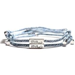 PIPIDREAM 2Pcs Valentines Day Couple Bracelet for Women Love Friendship Rope Braided Distance Bangle Magnetic Bracelets Paired Jewelry Lover Men Bracelet