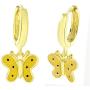 AFFY Jewelry Yellow Enamel Butterfly Drop Earrings In 925 Sterling Silver