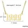 EXGOX Birth Year Necklace,1990-2010 Stainless Steel Silver/Gold Plated Pendant Old English Year Necklace Personalized Birthday Gift for Women and Girl
