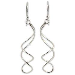 NOVICA .925 Sterling Silver Swirl Dangle Earrings, Gentle Sigh