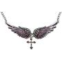 Hiddlston Crystal Guardian Angel Wing Jewelry Cross Custom Choker Necklace Chain for Women Biker Teen Girls Jewelry