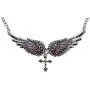 Hiddlston Crystal Guardian Angel Wing Jewelry Cross Custom Choker Necklace Chain for Women Biker Teen Girls Jewelry