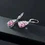 Gem Stone King 925 Sterling Silver Light Pink Created Sapphire Dangle Earrings For Women (6.00 Cttw, Oval 10X8MM) Gem Stone King 925 Sterling Silver Light Pink Created Sapphire Dangle Earrings For Women (6.00 Cttw, Oval 10X8MM)