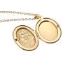 Vintage Engraved Flower Photo Locket Picture Pendant Necklace Gold Carved Heart Shaped Pattern Memorial Jewelry for Women