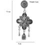 Saissa Silver Plated Oxidised Metal Bollywood Dangler Boho Earrings Indian Jewelry for Women