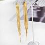 FUTIMELY Long Tassel Dangle Drop Earrings for Woman Teen Girls,Silver/Black/Gold Punk Sleek Metal Chain Earrings Wedding Bridesmaid Jewelry
