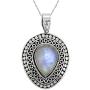 YoTreasure 1.73'' Moonstone Solid 925 Sterling Silver Chain Pendant Jewelry
