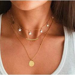 YANCHUN Star Choker Necklace Gold Star Necklace for Women Dainty Layer Necklaces for Teen Girls Gift