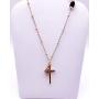 Religious Necklace for Women 18K Gold Plated Chain Cross & Miraculous Pendant Genuine Azabache Protection Jewelry