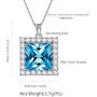 Aurora Tears 925 Sterling Silver 12 Birthstone Necklace Women Birthday Square Pendant Birth Stone Dating Jewelry