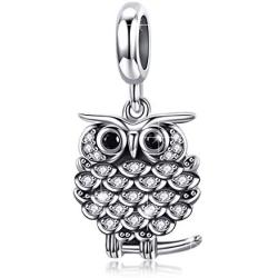 BAMOER 925 Sterling Silver Cute Sloth Charms Beads for Snake Chain Bracelet Necklace Cute Animal Pendant