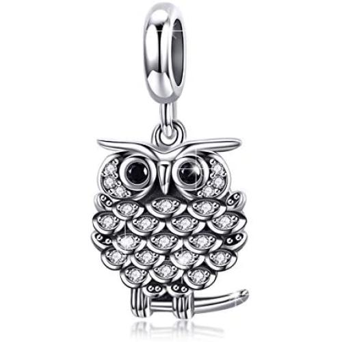 BAMOER 925 Sterling Silver Cute Sloth Charms Beads for Snake Chain Bracelet Necklace Cute Animal Pendant