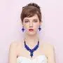 BriLove Womens Wedding Bridal Crystal Multi Teardrop-Shape Flower Hollow Enamel Statement Necklace Dangle Earrings Set BriLove Womens Wedding Bridal Crystal Multi Teardrop-Shape Flower Hollow Enamel Statement Necklace Dangle Earrings Set